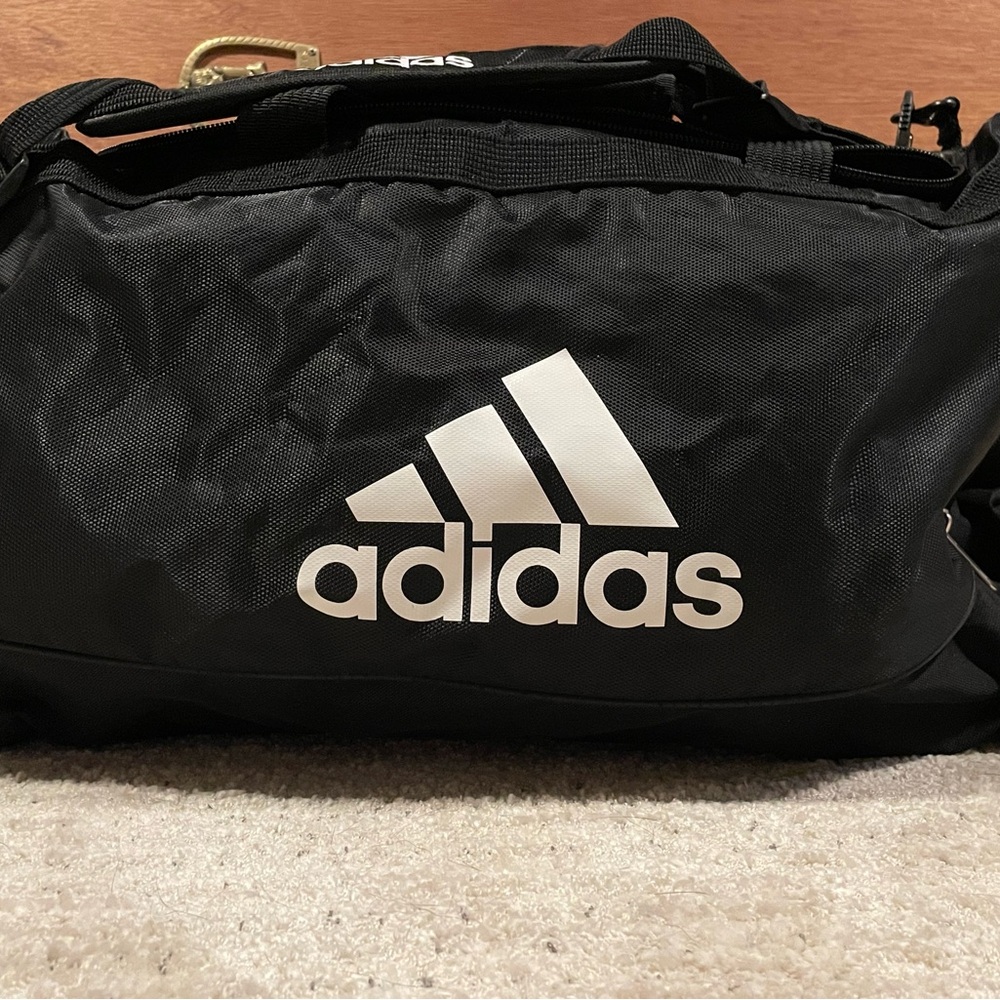 Adidas Black and White Duffel Bag